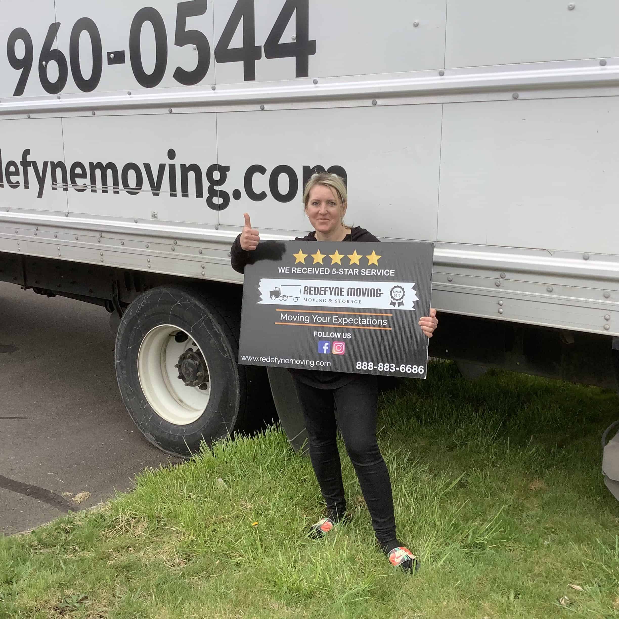 happy customer with redefyne moving
